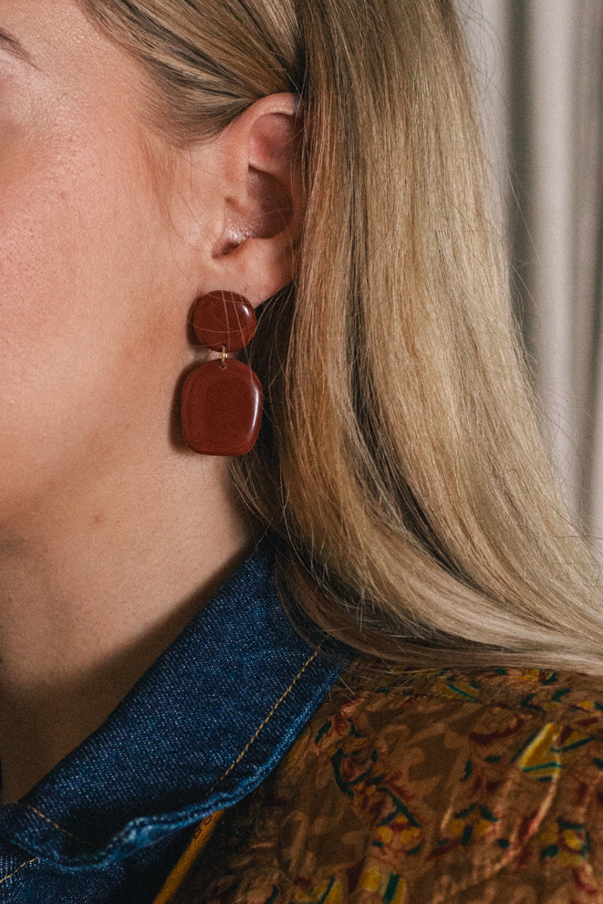 Earrings Nina - Burgundy