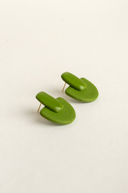 Earrings Elena - Olive green