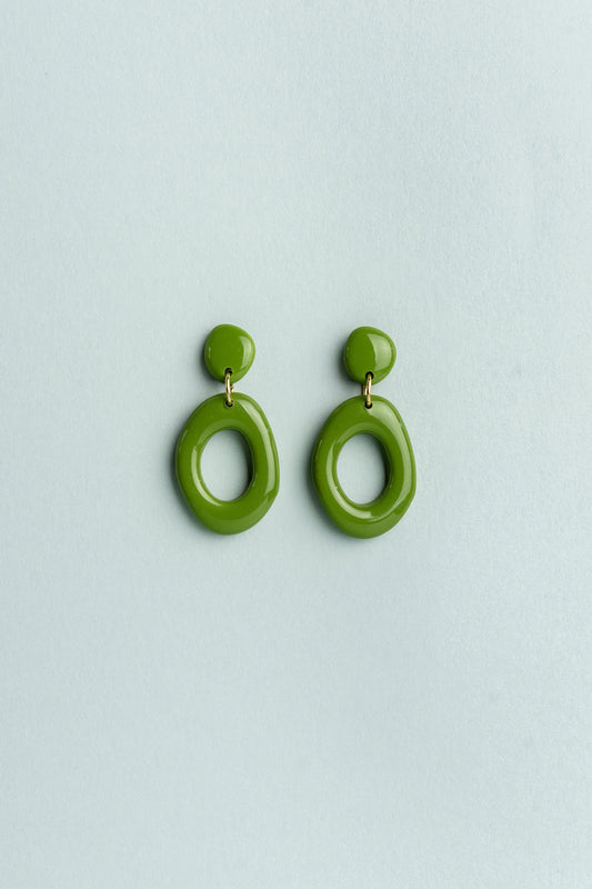Earrings Elin - Olive green