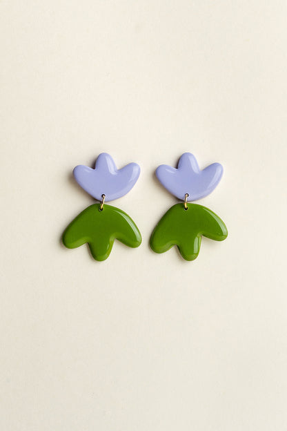 Earrings Frances - Mist / Olive