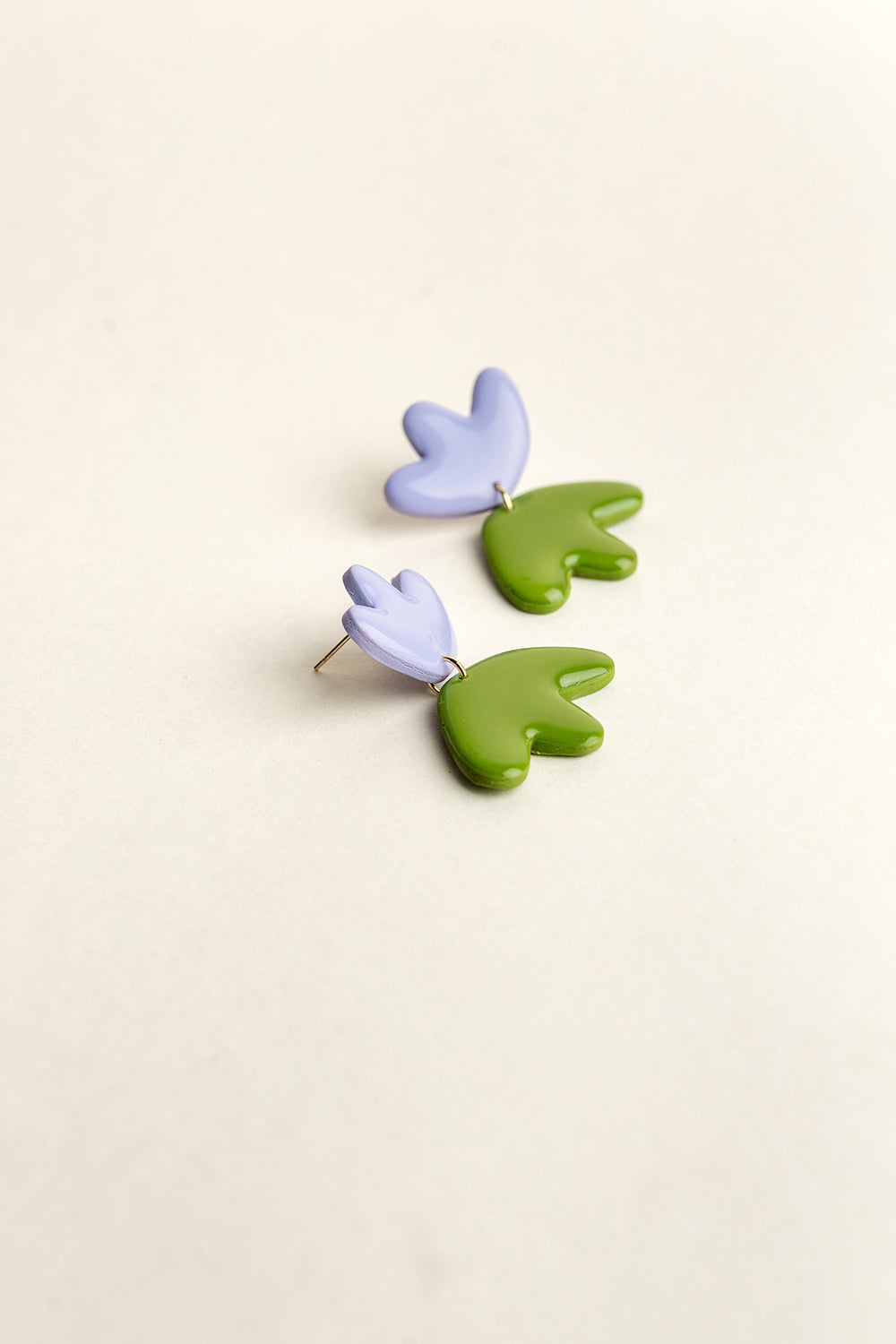 Earrings Frances - Mist / Olive