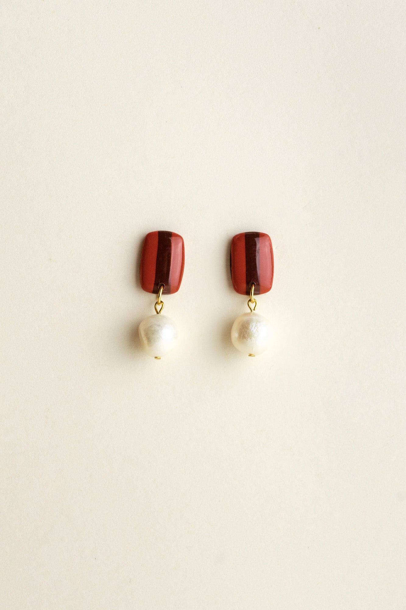 Earrings Isabella - Brown / Red