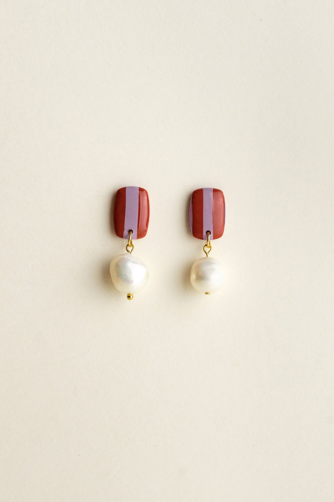 Earrings Isabella - Red / Lavender