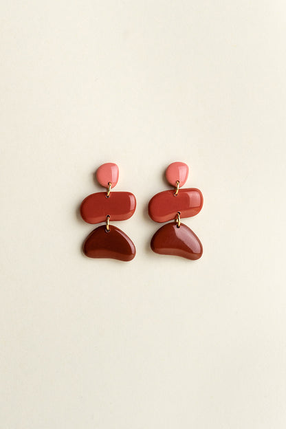 Earrings Jolene - Pink / Red / Burgundy