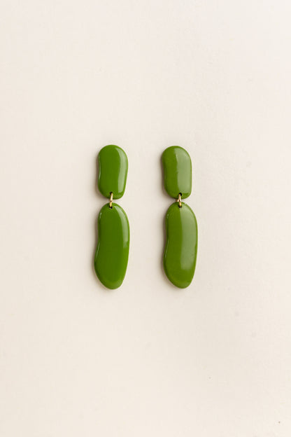 Earrings Mila - Olive green