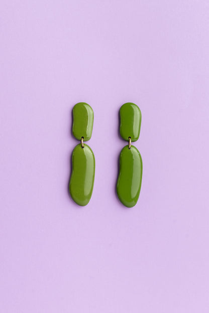 Earrings Mila - Olive green