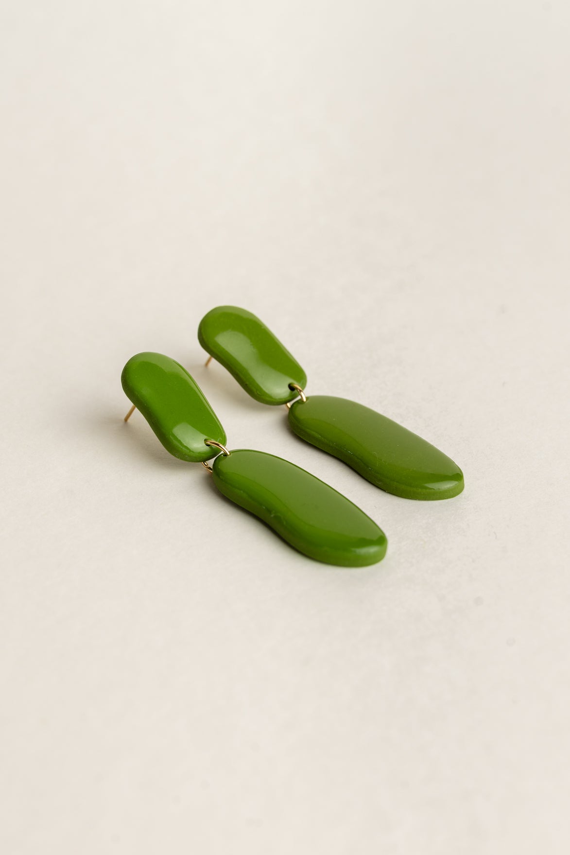 Earrings Mila - Olive green