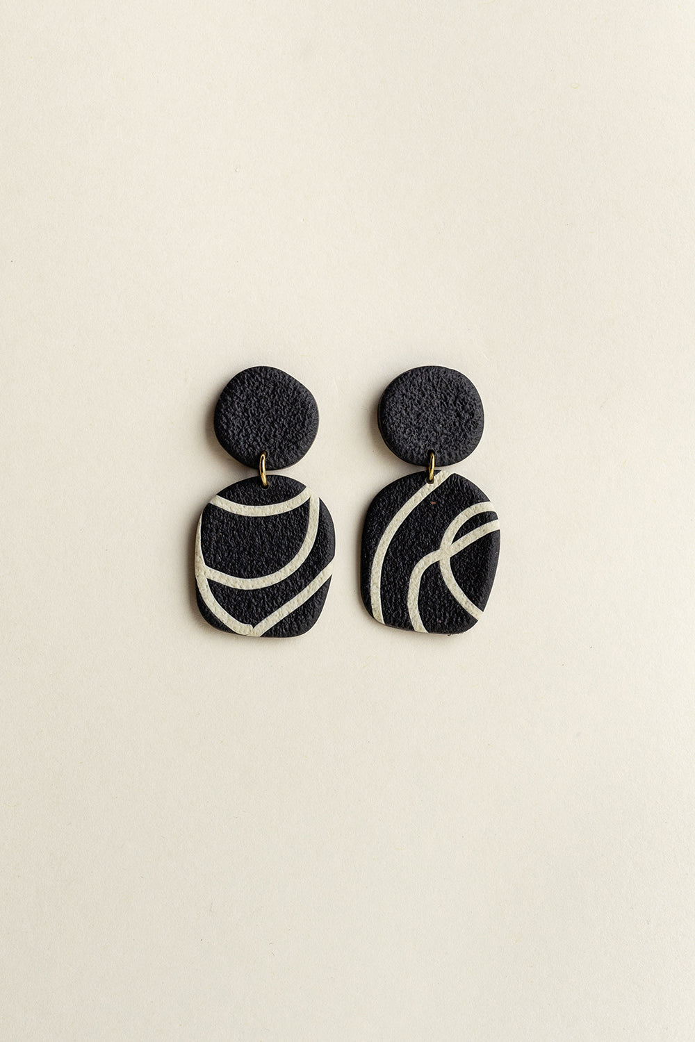 Earrings Nina - Anthracite / Ivory