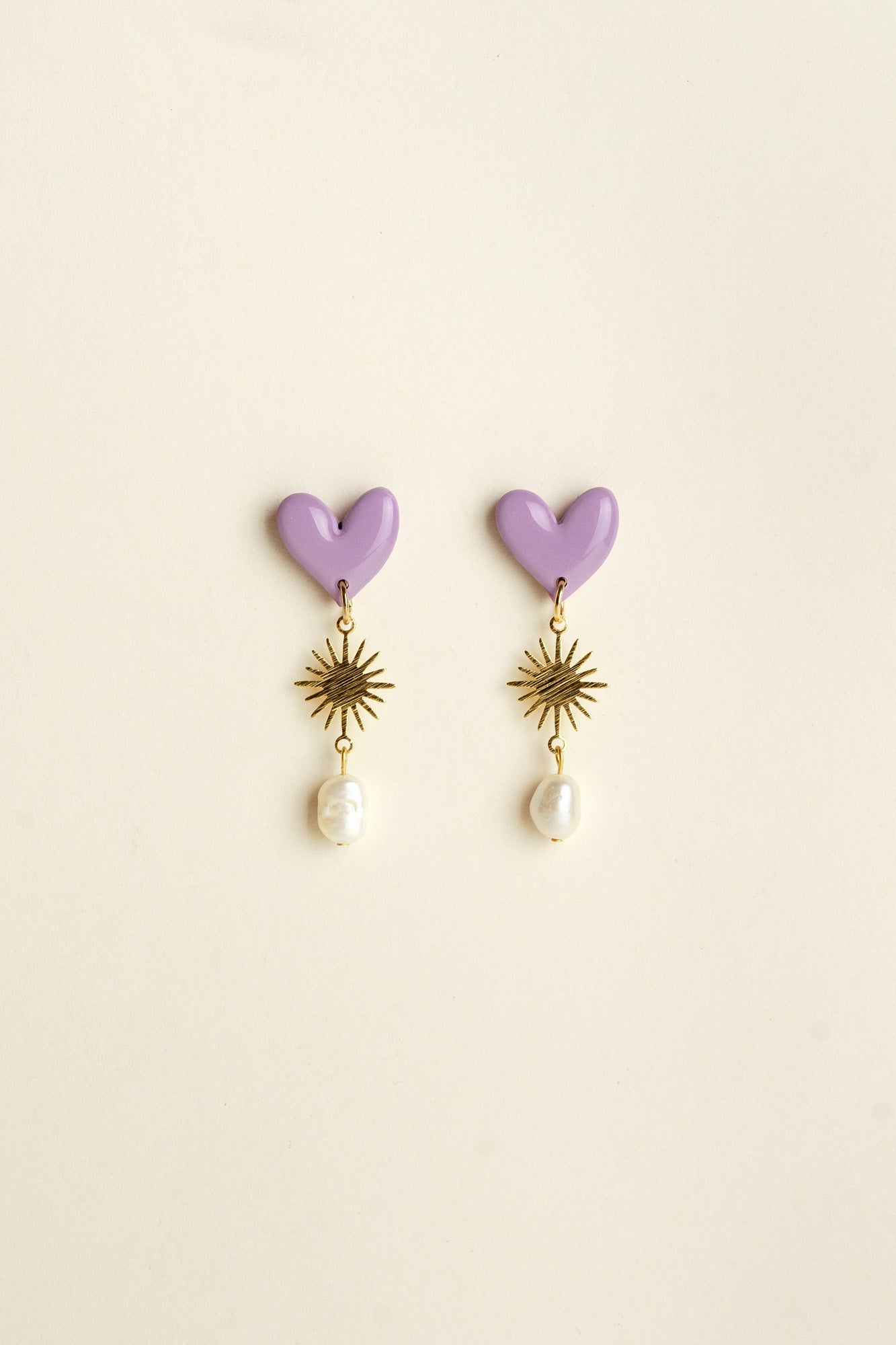 Earrings Valerie - Lavender (gold)