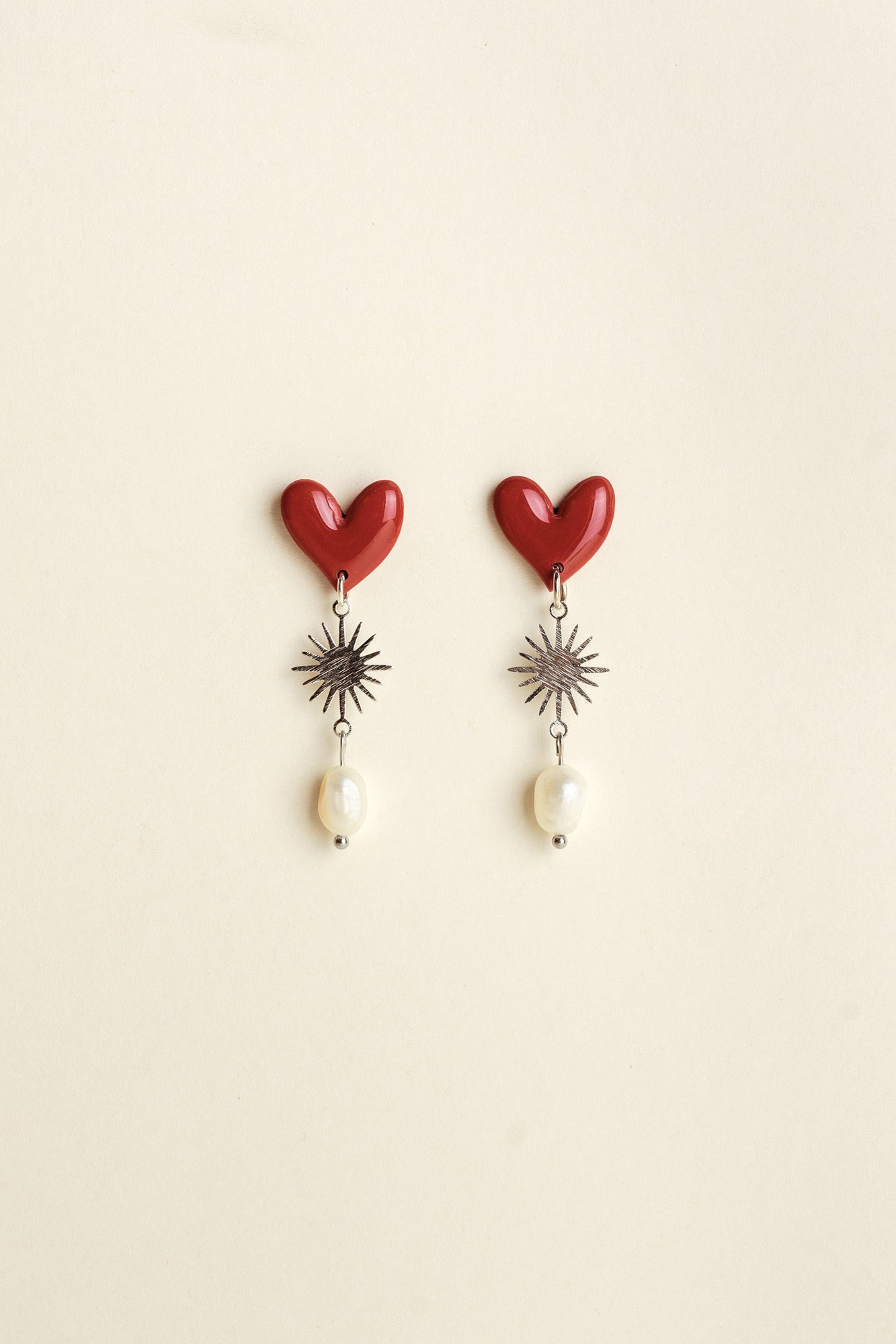 Earrings Valerie - Red (silver)