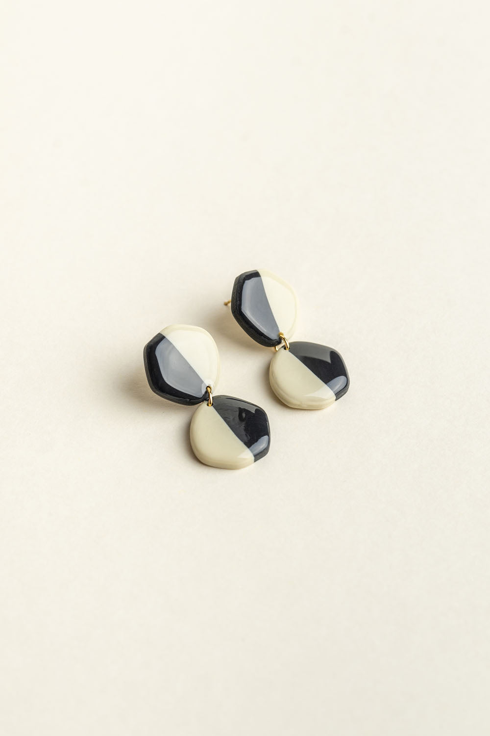 Earrings Doris - Anthracite / Ivory