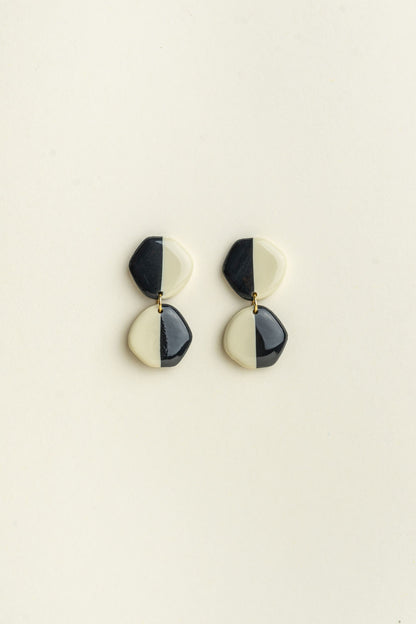 Earrings Doris - Anthracite / Ivory