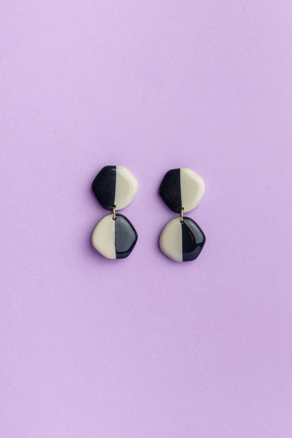 Earrings Doris - Anthracite / Ivory