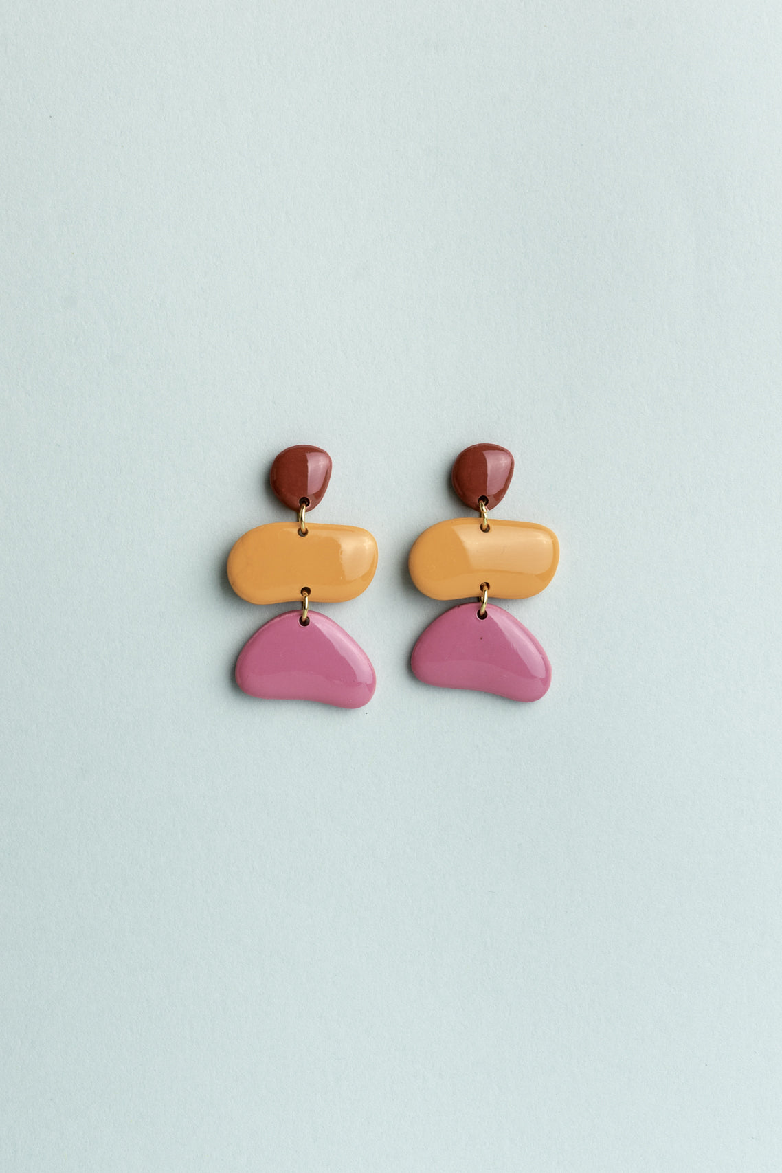 Earrings Jolene - Burgundy / Orange / Rose