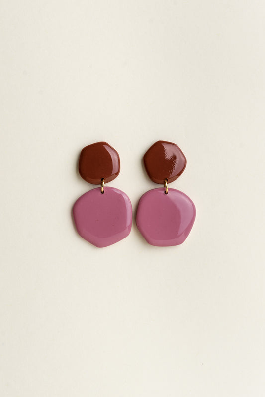 Earrings Ruby - Rose / Burgundy