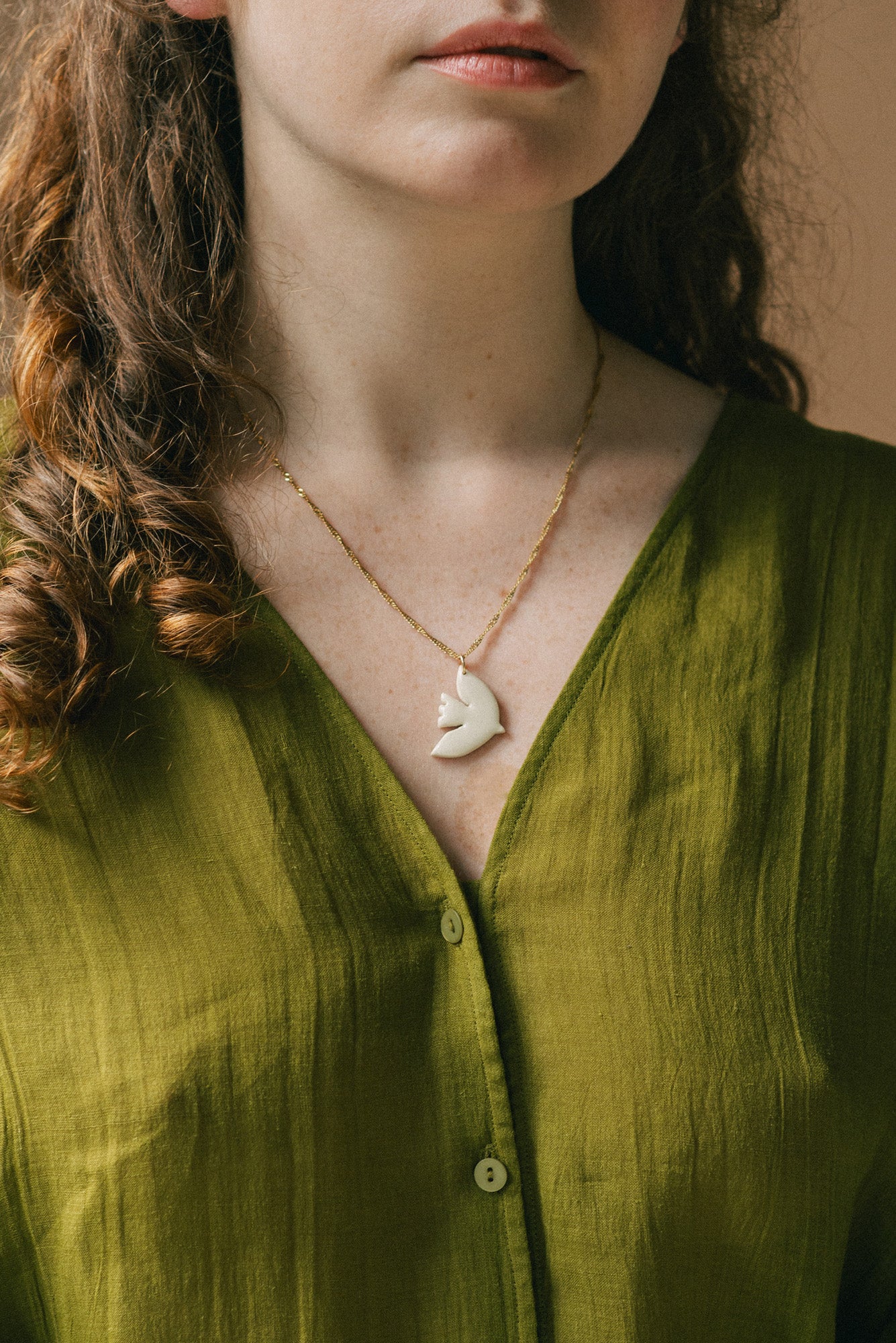 Bird Pendant Paloma - Ivory