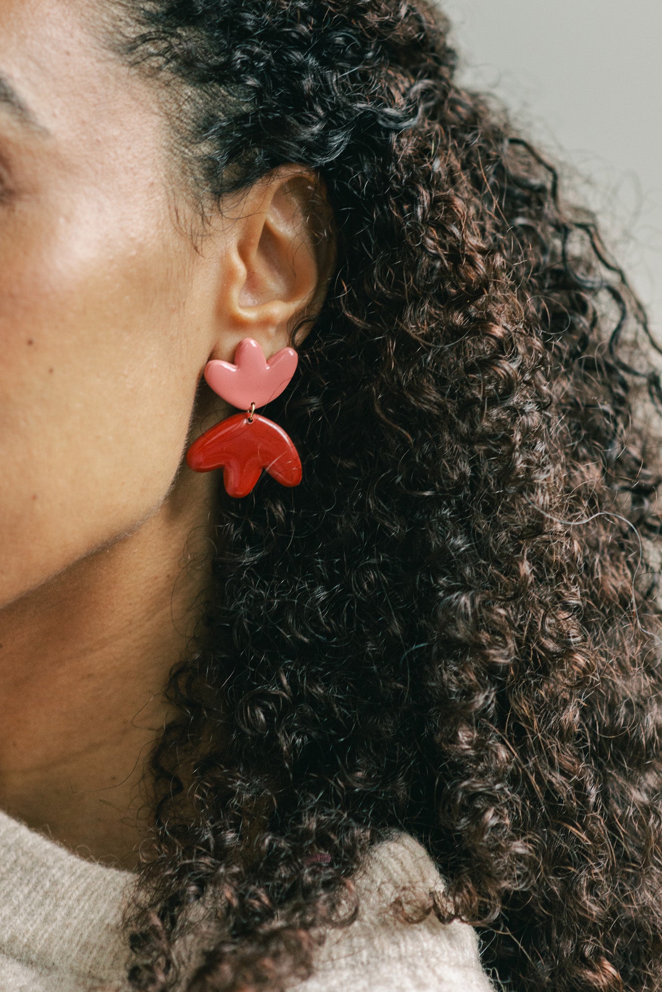 Earrings Frances - Pink / Red